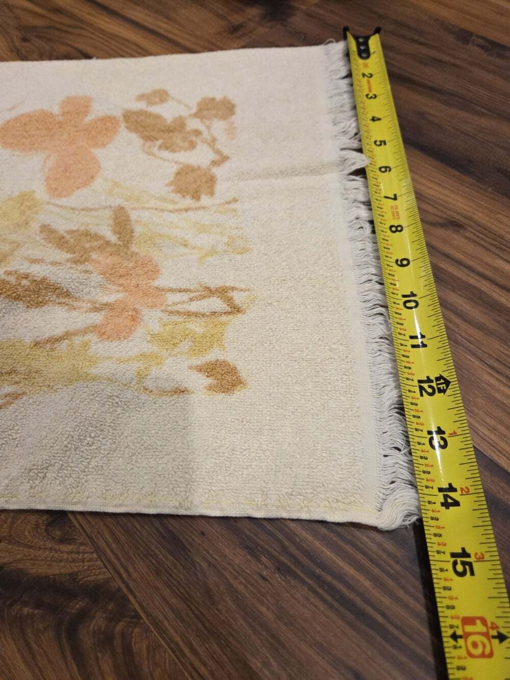 Vintage Cannon Towel Set 3 Piece Retro Floral Butterfly Fringe Yellow Orange - Picture 5 of 13